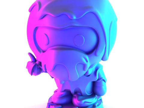 3D Printin Chocolate Bape Baby Milo Melt Drip toy Model 3D