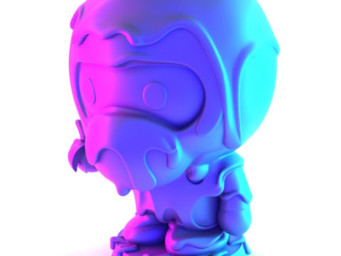 3D Printin Chocolate Bape Baby Milo Melt Drip toy Model 3D