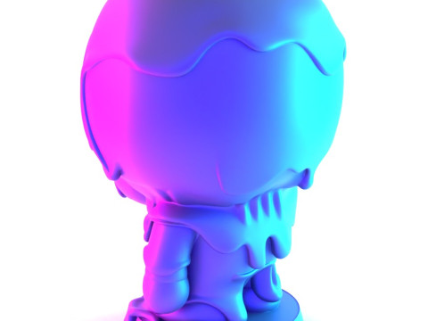 3D Printin Chocolate Bape Baby Milo Melt Drip toy Model 3D