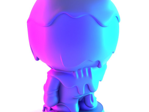 3D Printin Chocolate Bape Baby Milo Melt Drip toy Model 3D