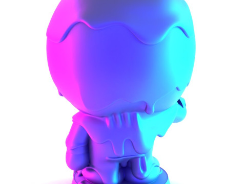 3D Printin Chocolate Bape Baby Milo Melt Drip toy Model 3D