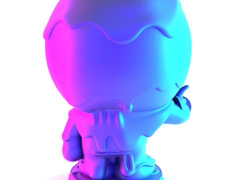3D Printin Chocolate Bape Baby Milo Melt Drip toy Model 3D
