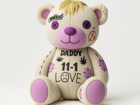 3D Printing Lil Peep Crybaby Bear Anarchy Punk Heartbreak toy 3D Модель