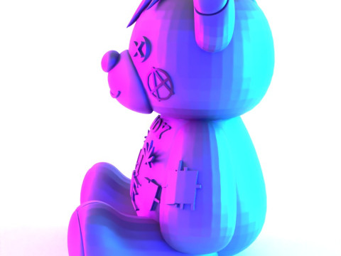 3D Printing Lil Peep Crybaby Bear Anarchy Punk Heartbreak toy Model 3D