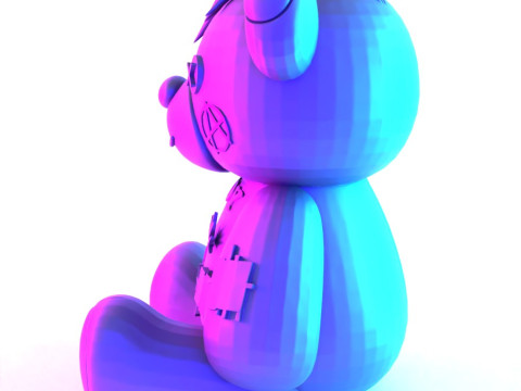 3D Printing Lil Peep Crybaby Bear Anarchy Punk Heartbreak toy Model 3D