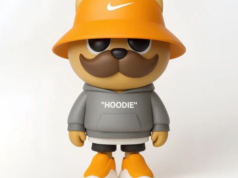 3D 프린팅 스트리트웨어 베어 오프 화이트 스타일 장난감 3D 모델