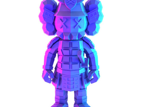 3D Printing Japanese Kaws Samurai Low Poly toy 3D Model