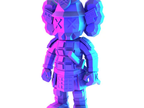 3D Printing Japanese Kaws Samurai Low Poly toy 3D Model