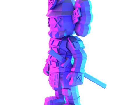 3D Printing Japanese Kaws Samurai Low Poly toy 3D Model
