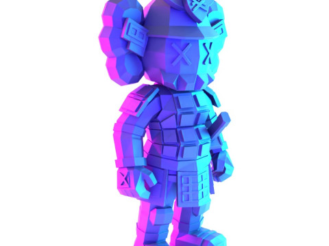 3D Printing Japanese Kaws Samurai Low Poly toy 3D Model
