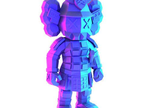 3D Printing Japanese Kaws Samurai Low Poly toy 3D Model