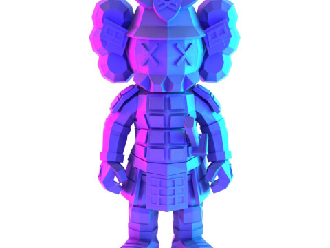 3D Printing Japanese Kaws Samurai Low Poly toy 3D Model