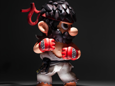 3D Printing Mario Bros Ryu Street Fighter toy 3D Модель