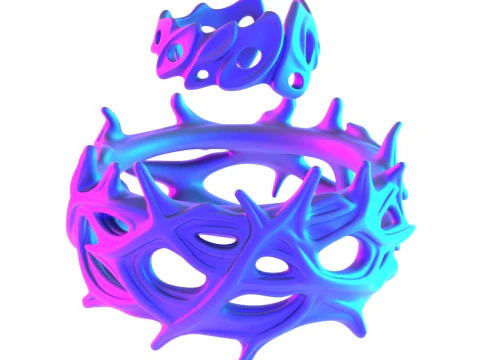 3D Printing Ring and Crown of Thorns toy 3D Model