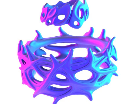 3D Printing Ring and Crown of Thorns toy 3D Model