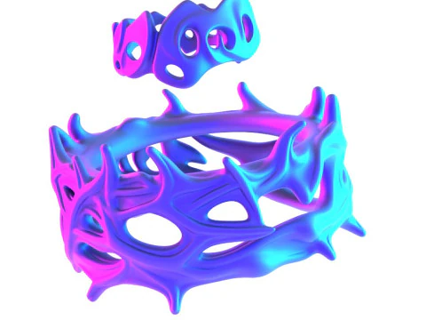 3D Printing Ring and Crown of Thorns toy 3D Model