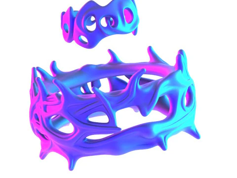 3D Printing Ring and Crown of Thorns toy 3D Model