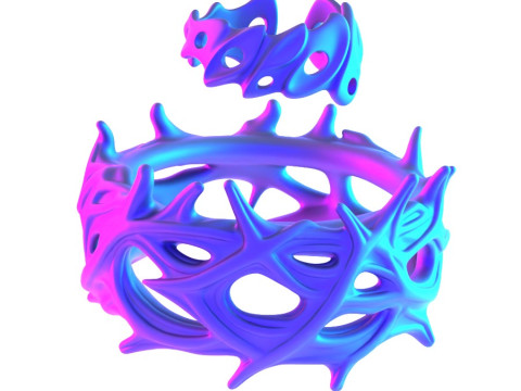3D Printing Ring and Crown of Thorns toy 3D Модель
