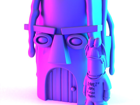 3D Printing Travis Scott SpongeBob SquarePants Look Mom I Can Swim toy 3D 모델