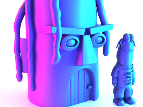 3D Printing Travis Scott SpongeBob SquarePants Look Mom I Can Swim toy 3D 모델