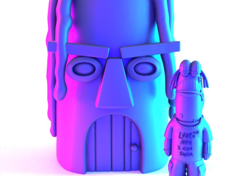 3D Printing Travis Scott SpongeBob SquarePants Look Mom I Can Swim toy 3D 모델