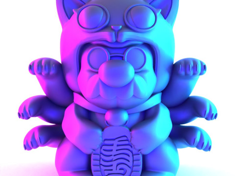 3D Printing Chinese Lucky Mario Bros Neko toy 3D Model