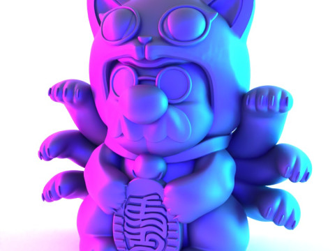 3D Printing Chinese Lucky Mario Bros Neko toy 3D Model