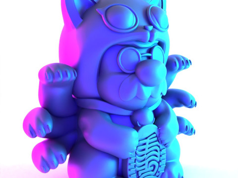 3D Printing Chinese Lucky Mario Bros Neko toy 3D Model