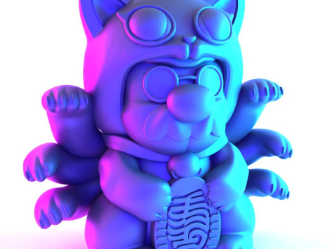 3D Printing Chinese Lucky Mario Bros Neko toy 3D Model
