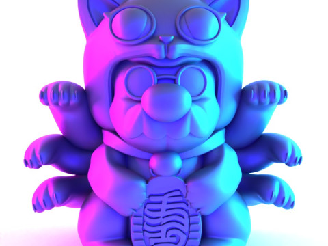 3D Printing Chinese Lucky Mario Bros Neko toy 3D Model