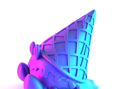 3D Printing kawaii Ice Cream Crab toy 3D Model