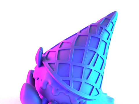 3D Printing kawaii Ice Cream Crab toy 3D Model