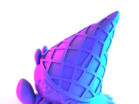 3D Printing kawaii Ice Cream Crab toy 3D Model