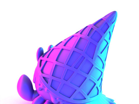 3D Printing kawaii Ice Cream Crab toy 3D Model