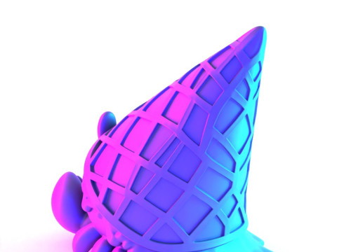 3D Printing kawaii Ice Cream Crab toy 3D Model