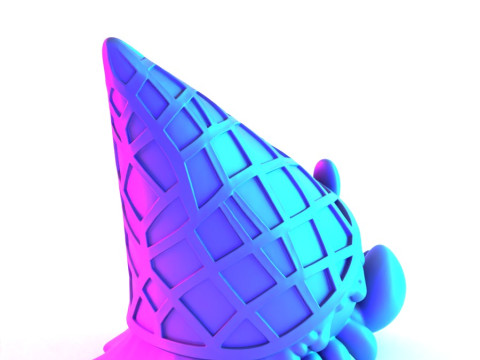 3D Printing kawaii Ice Cream Crab toy 3D Model