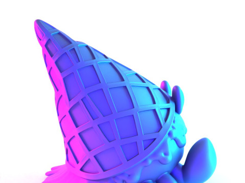 3D Printing kawaii Ice Cream Crab toy 3D Model
