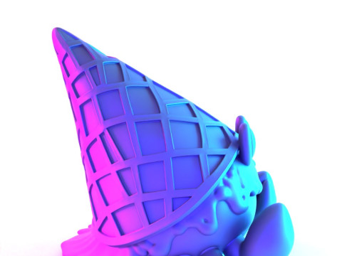 3D Printing kawaii Ice Cream Crab toy 3D Model