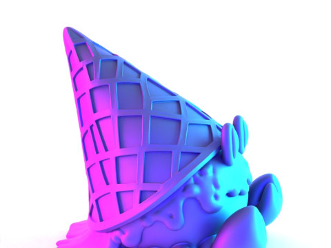 3D Printing kawaii Ice Cream Crab toy 3D Model