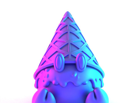 3D Printing kawaii Ice Cream Crab toy 3D Model