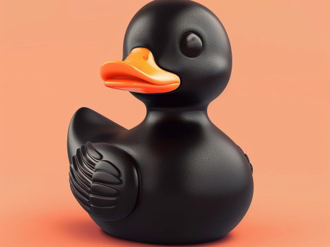 3D Printing Black Rubber Duck Shadow Float toy Modèle 3D