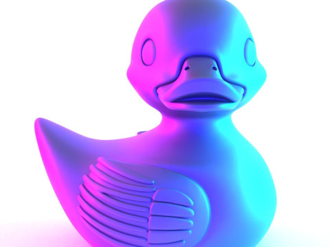 3D Printing Black Rubber Duck Shadow Float toy Modèle 3D