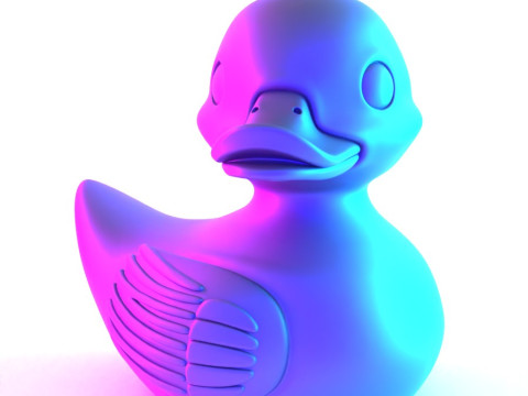 3D Printing Black Rubber Duck Shadow Float toy Modèle 3D