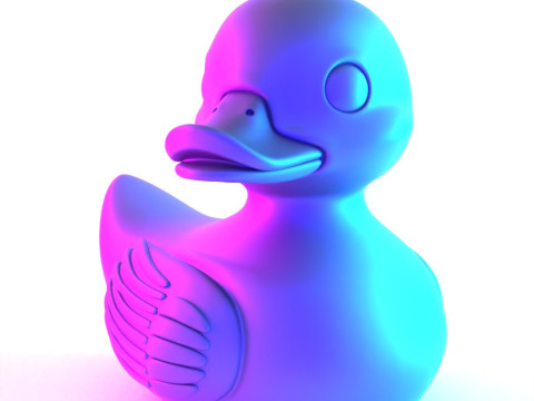 3D Printing Black Rubber Duck Shadow Float toy Modèle 3D