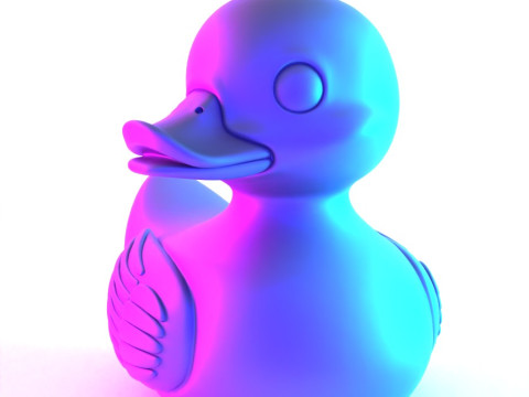 3D Printing Black Rubber Duck Shadow Float toy Modèle 3D