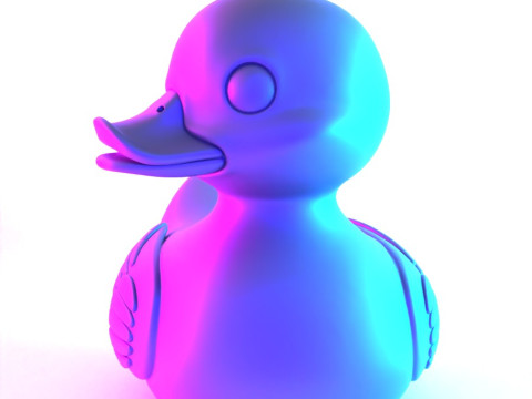 3D Printing Black Rubber Duck Shadow Float toy Modèle 3D