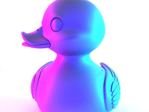 3D Printing Black Rubber Duck Shadow Float toy Modèle 3D