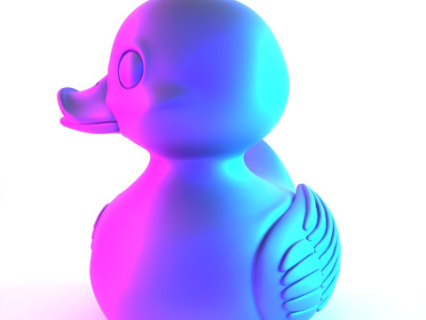 3D Printing Black Rubber Duck Shadow Float toy Modèle 3D