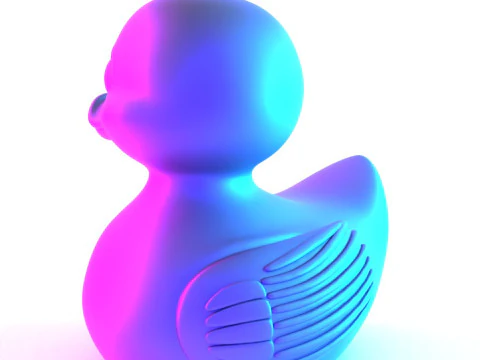 3D-geprint zwart badeendje Shadow Float-speelgoed 3D Model