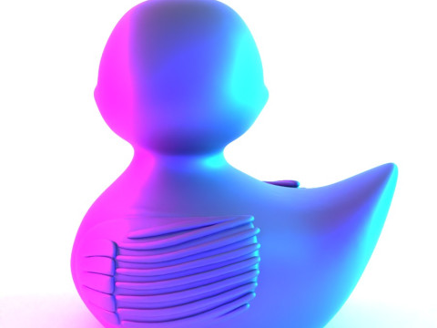 3D Printing Black Rubber Duck Shadow Float toy Modèle 3D